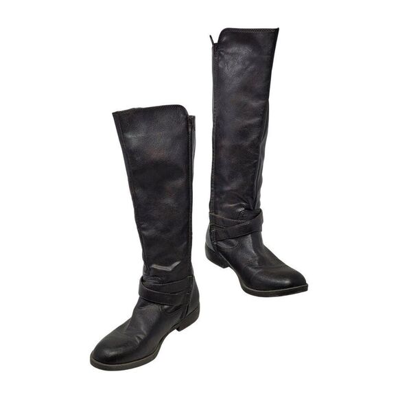Report Harmoni Womens Vegan Tall Brown Knee-High Buckle‎ Boots 10 Faux Leather